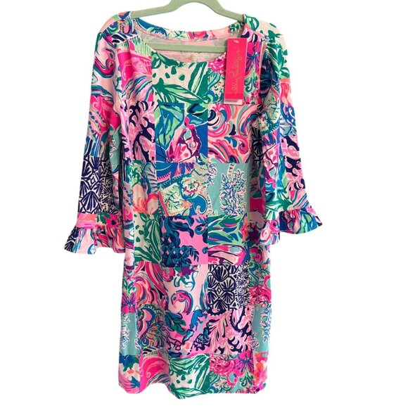 Lilly Pulitzer Mini Sophie Ruffle Dress XL 12/14 Girls Patch To Match NWT - Picture 2 of 4